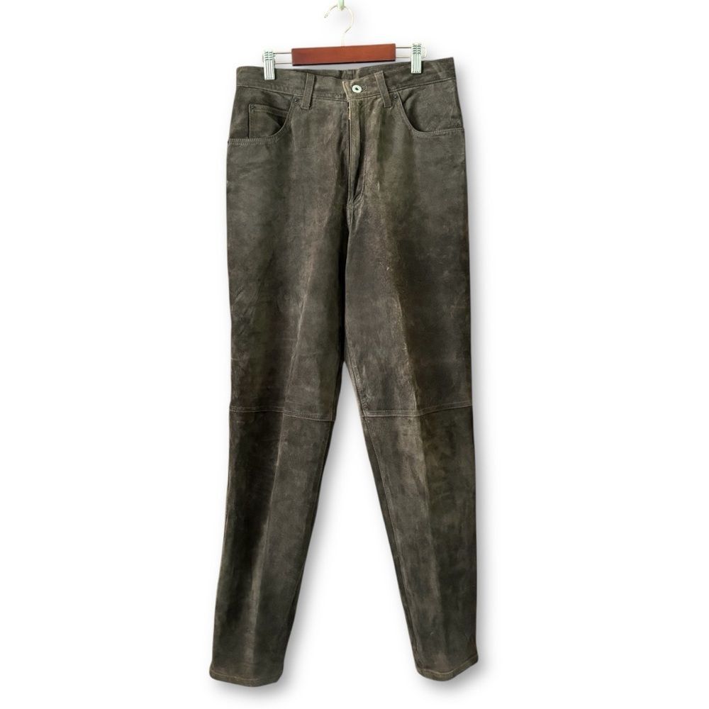 Vintage For Joseph Brown Suede Leather Pants Size 30 Neutral
